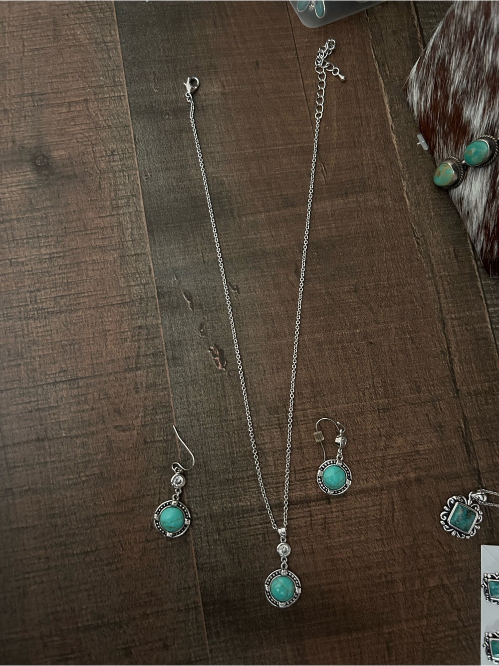 Montana Silversmith Turquoise Silver Pendant Necklace and Earring Set